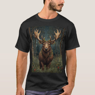 Rustige Kerst eland hert boho bos bosland T-shirt