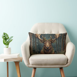 Rustige Kerst eland hert boho bos boslandschap Kussen