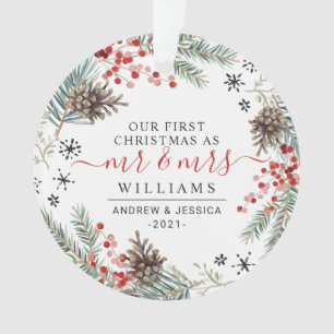 Rustige kerst Mr. & Mrs Photo Ormenmenas Ornament