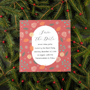 Rustige Kerst Natuur Patroon Save The Date