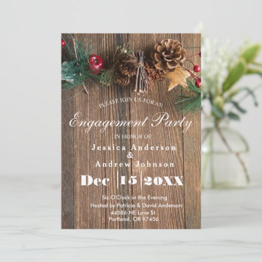 Rustige kerstagepartij kaart (Staand voorkant)