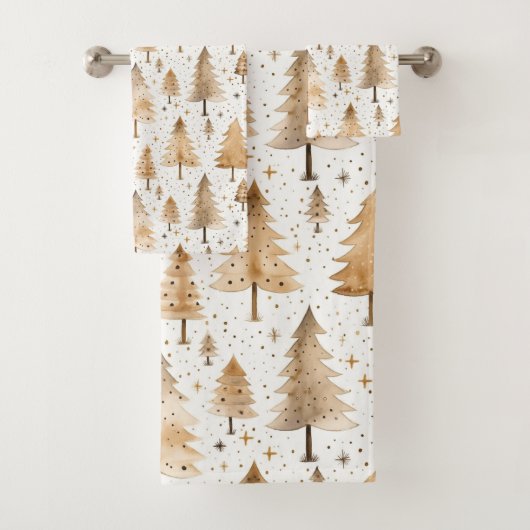Rustige kerstbomen bad handdoek (Insitu)