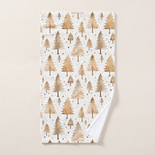 Rustige kerstbomen bad handdoek (Handdoek)