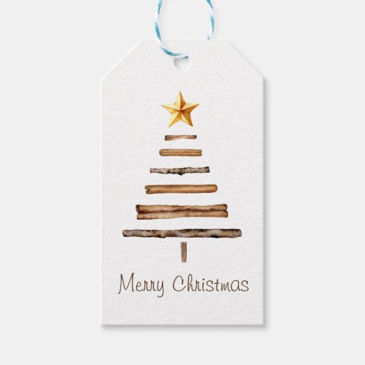 Rustige kerstbomen - Labels met cadeautjes Cadeaulabel (Voorkant)