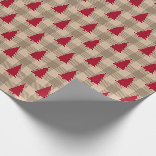 Rustige kerstbomen met buffelkoek cadeaupapier (Hoek)