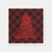 Rustige Kerstboom Buffalo Plaid Moderne Schachbret Servet (Voorkant)