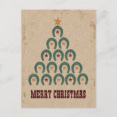 Rustige kerstboom met Hoefijzer Briefkaart (Voorkant)