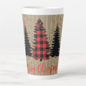 Rustige kerstboombosjes Trio Latte Mok (Voorkant)