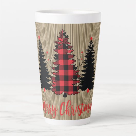 Rustige kerstboombosjes Trio Latte Mok (Voorkant)