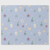Rustige kerstboomklep Star Heart Pattern Cadeaupapier (Vlak)