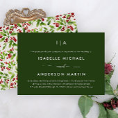 Rustige kerstbruiloft groen kaart