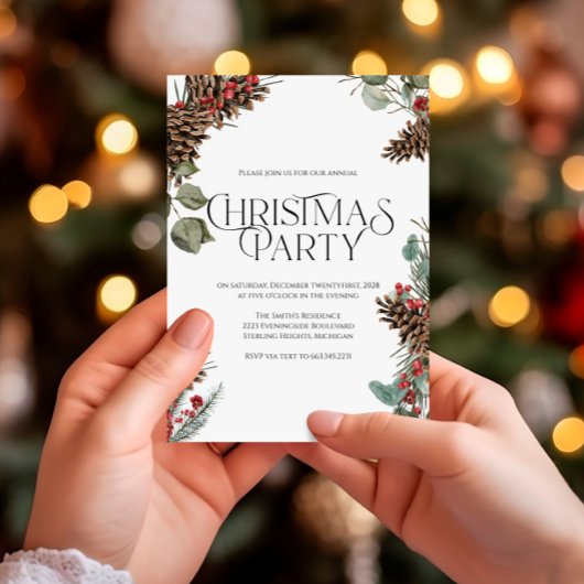 Rustige Kerstfeest Uitnodiging | Witte Kerst