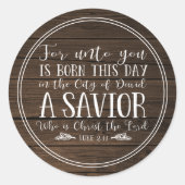 Rustige kerstfeestbijbel Verse Typografie Ronde Sticker (Voorkant)