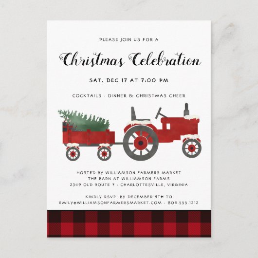 Rustige kerstfeestdag Buffalo Plaid Holiday Briefkaart (Voorkant)