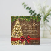 Rustige kerstfeestdag | Damesboom en rood lint Kaart (Staand voorkant)