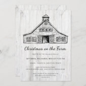 Rustige kerstfeestdag met landschuur kaart (Voorkant / Achterkant)