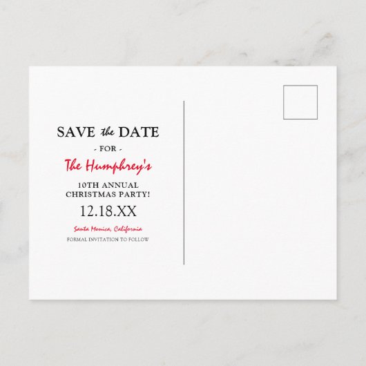 Rustige kerstfeestdag Opslaan datum Uitnodiging Briefkaart (Achterkant)