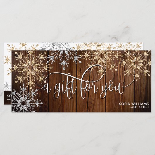 Rustige kerstfeestelijke Kaart met cadeaubon (Voorkant / Achterkant)