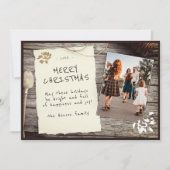 Rustige kerstfoto met oud papier feestdagenkaart (Voorkant)