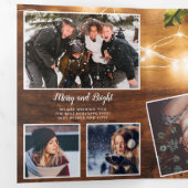 Rustige kerstfoto, mistletoe light drieluik wenskaart (Binnenzijde eerst)