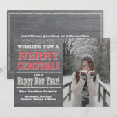 Rustige kerstfotokaarten rood feestdagenkaart (Voorkant / Achterkant)