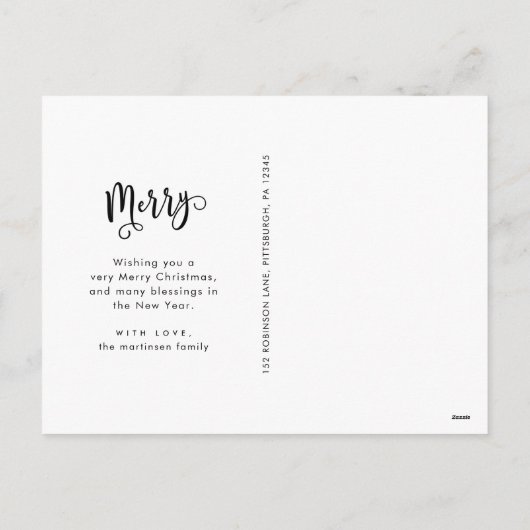 Rustige Kerstframe Foto Vakantie Ansichtkaart Feestdagenkaart (Achterkant)