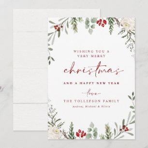 Rustige Kerstkaart met Klimop en Blad