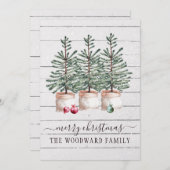 Rustige kerstkaarten met bomen (Voorkant / Achterkant)