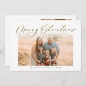 Rustige kerstkalligrafie-collage feestdagenkaart (Voorkant / Achterkant)