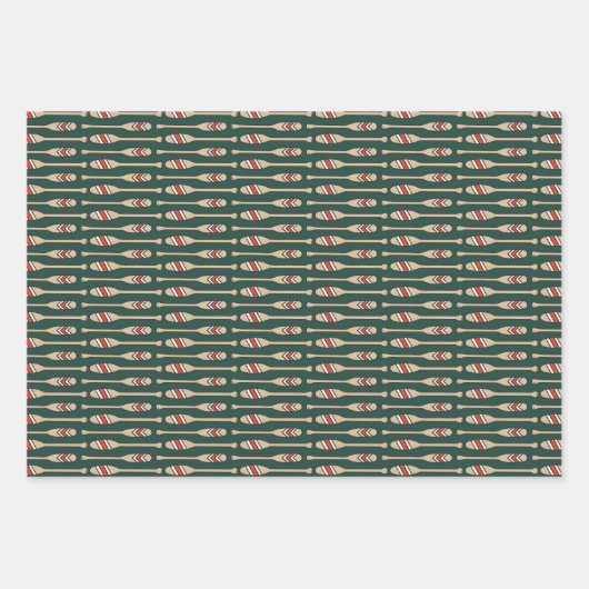 Rustige kerstkamperen en vissen inpakpapier vel (Voorkant 2)