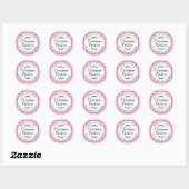 Rustige kerstkoekjes Neon Pink check Ronde Sticker (Vel)