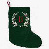Rustige kerstLaurel Wreath Monogram Kleine Kerstsok (Voorkant)