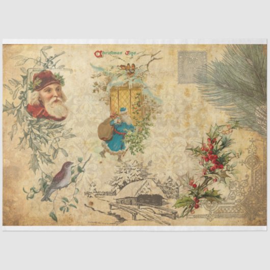 Rustige kerstman met pine tissuepapier (Voorkant)