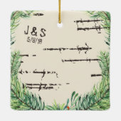 Rustige Kerstmis Deer Silhouette Heart Keramisch Ornament (Achterkant)