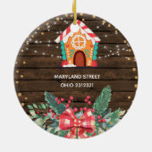 Rustige Kerstmis Ons eerste huis Keramisch Ornament (Achterkant)