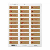 Rustige kerstrode boeg op Burlap Monogram Etiket (Full Sheet)