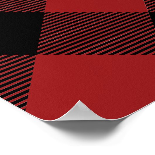 Rustige kerstrode zwarte buffelhout poster (Hoek)