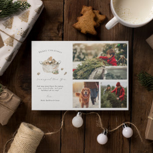 Rustige Kerstsfeer Aangepaste gezinskerstfoto Feestdagenkaart