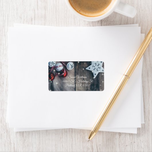 Rustige kerstStar Bells, landelijk hout Etiket (Insitu)