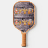 Rustige kersttekens patroon pickleball paddle (Achterkant)