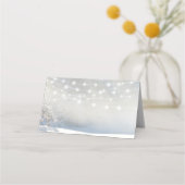 Rustige kerstwinterbruiloft escorte-kaart (Achterkant)