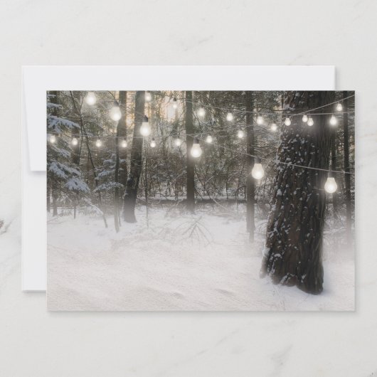 Rustige kerstwinterbruiloft kaart (Achterkant)