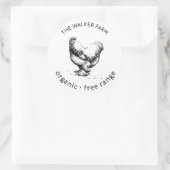 rustige kippenhok monogram ronde sticker (Tas)