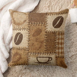 Rustige koffie patchwork quilt kussen