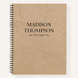 Rustige Kraft Brown Paper Simple Professional Notitieboek