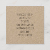 Rustige kraft-camera's vierkante visitekaartje (Achterkant)