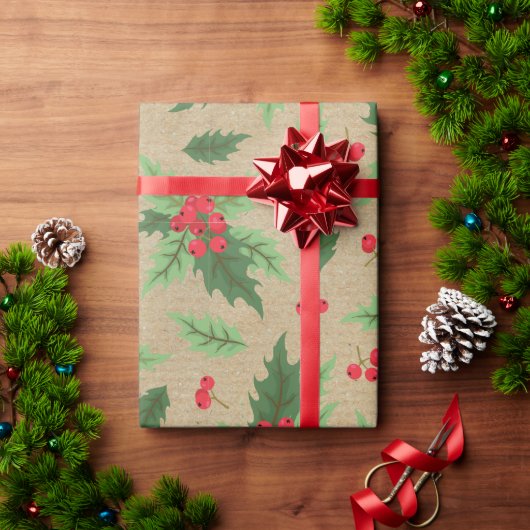 Rustige Kraft-kerstkleerbedekking Cadeaupapier (Feestdagen Geschenken)