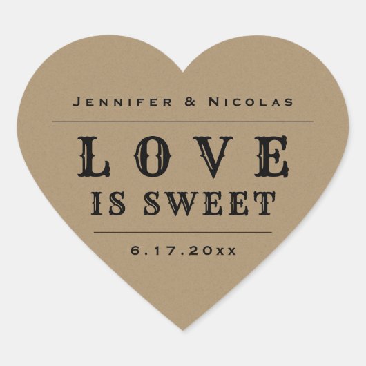 Rustige kraft Paper Wedding Stickers (Voorkant)
