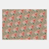 Rustige Kraft-Petten met kerst roodbruine wol Inpakpapier Vel (Voorkant 2)