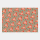 Rustige Kraft-Petten met kerst roodbruine wol Inpakpapier Vel (Voorkant)